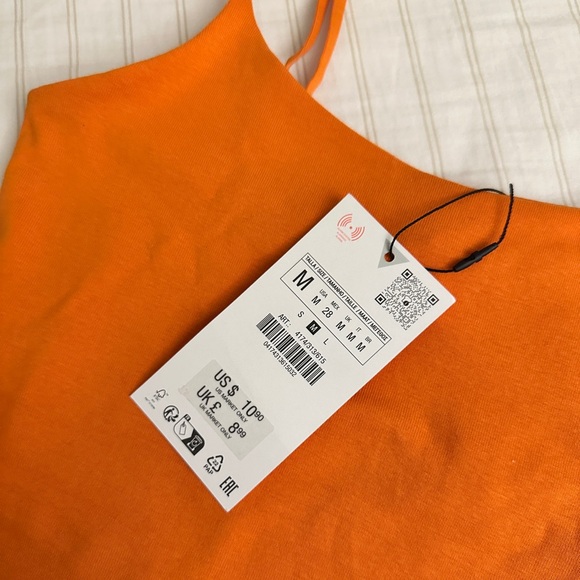 ZARA Orange Spaghetti Strap Tank Top - Picture 3 of 3